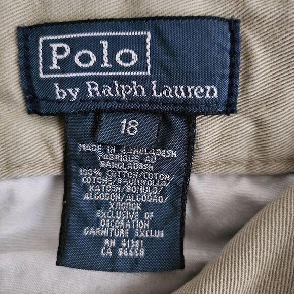 Ralph Lauren Polo Boys size 18 Khaki w/Blue Pony Chino Pants - Picture 3 of 7